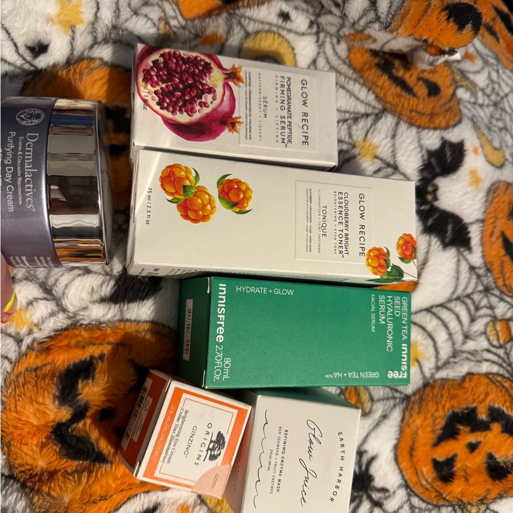 Glow Recipe, Dermalactives, and various skin care products